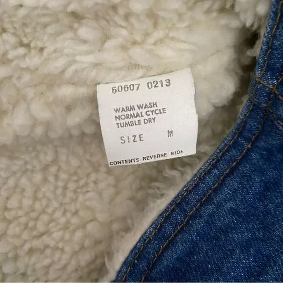 Vintage Levi’s 70s Fleece Lined Button Up Orange Tab Denim Vest - Picture 6 of 7